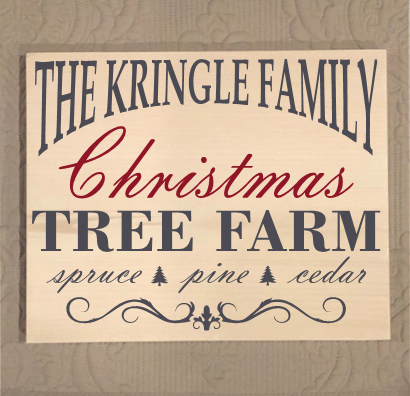 Personalized Family Christmas Tree Sign