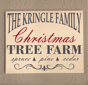 Personalized Family Christmas Tree Sign