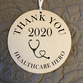 Engraved Wood Ornament / Thank You Healthcare Hero